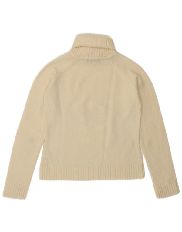 Damski sweter Zara z okrągłym dekoltem UK 14, duży, złamany biały akryl