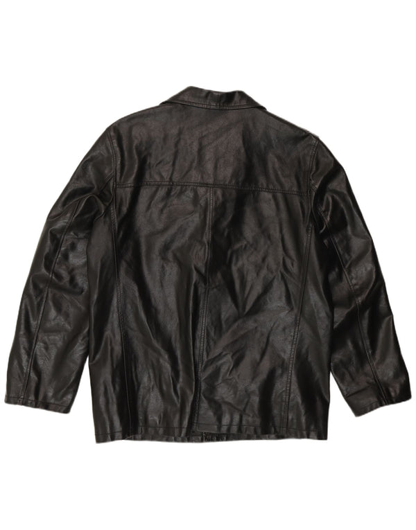 Vintage Mens Leather Jacket UK 38 Medium Black Leather