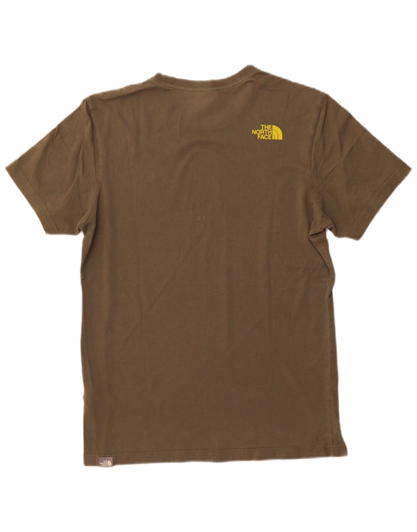 Męski T-shirt z grafiką THE NORTH FACE, mały, bawełniany khaki