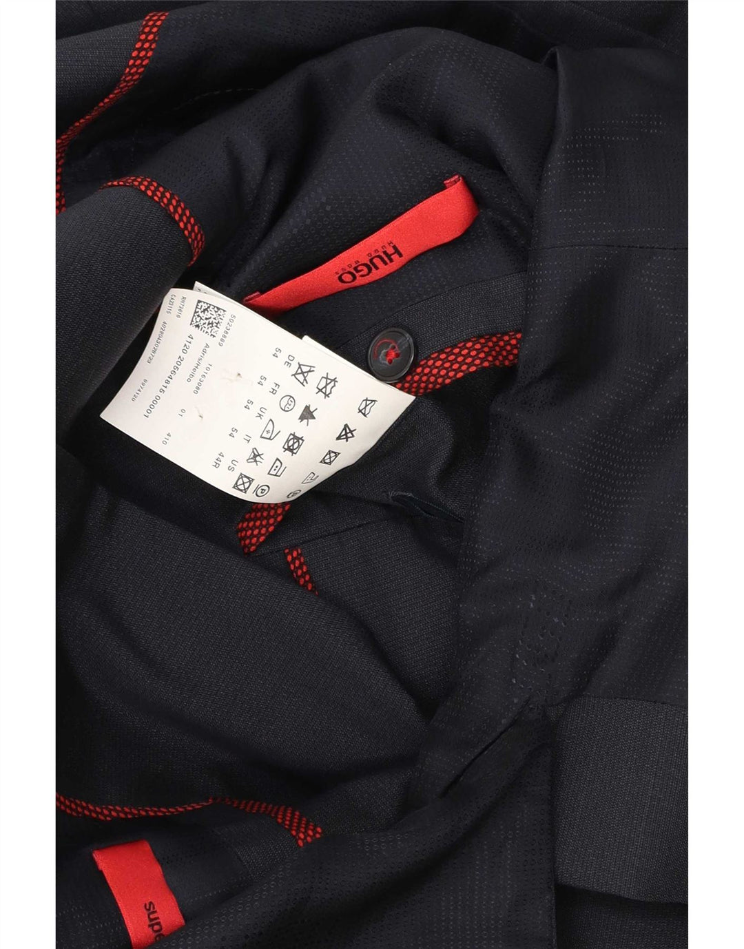 Męska marynarka zapinana na 2 guziki Hugo Boss UK 54 2XL Granatowa wełna