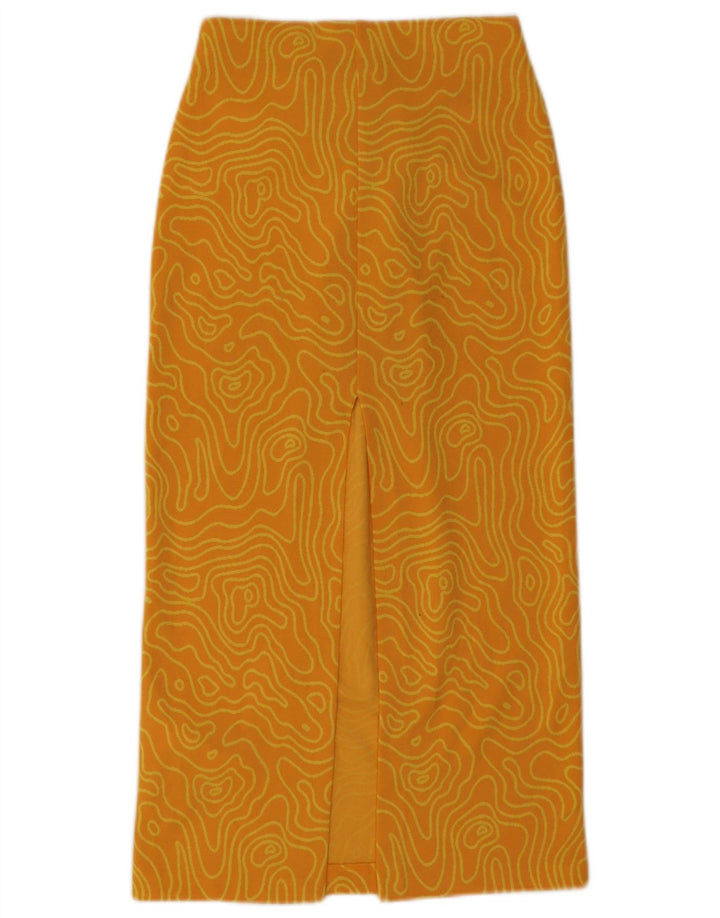 Damska spódnica midi Zara XS W26 Żółty geometryczny poliester