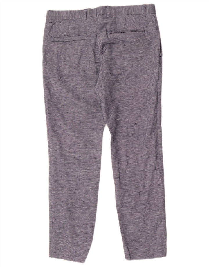 Męskie spodnie garniturowe Zara EU 40 Medium W31 L28 Niebieski prążkowany poliester