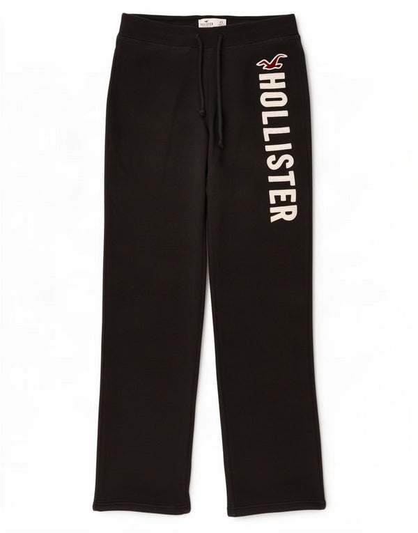 Damskie spodnie dresowe Hollister Graphic UK 6 XS, czarne, bawełniane