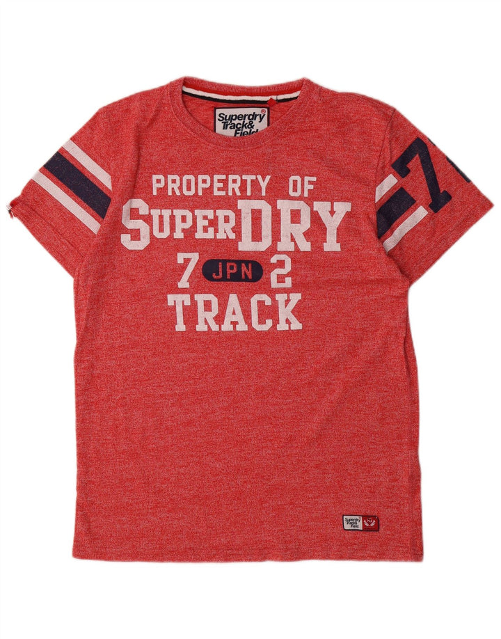 Męski T-shirt z grafiką Superdry, bawełniany, średni czerwony