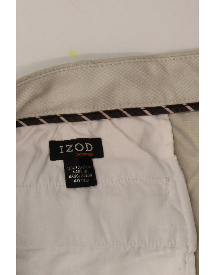 IZOD Mens Straight Chino Trousers W40 L29 Beige Polyester Vintage Izod and Second-Hand Izod from Messina Hembry 
