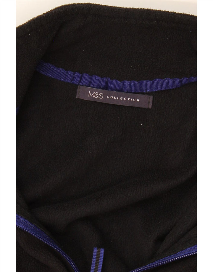 MARKS & SPENCER Womens Fleece Jacket UK 22 3XL Black Vintage Marks & Spencer and Second-Hand Marks & Spencer from Messina Hembry 