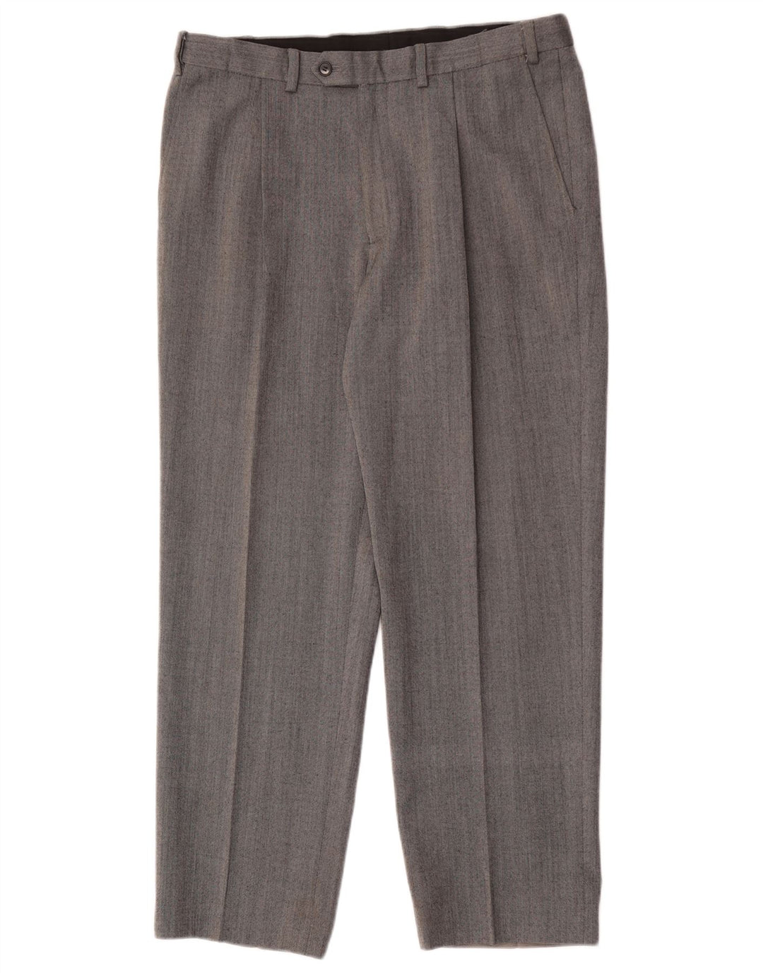 Męskie spodnie garniturowe Marks & Spencer Performance Straight W34 L29 Szara wełna