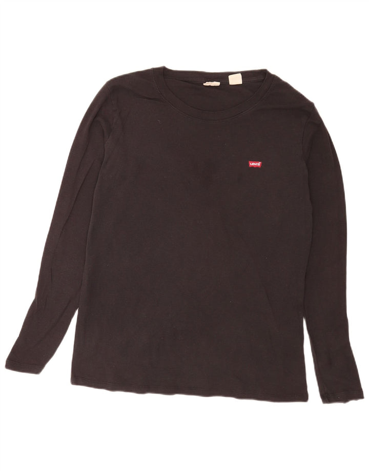 Damski top Levi's z długim rękawem, UK 18 XL, czarna bawełna