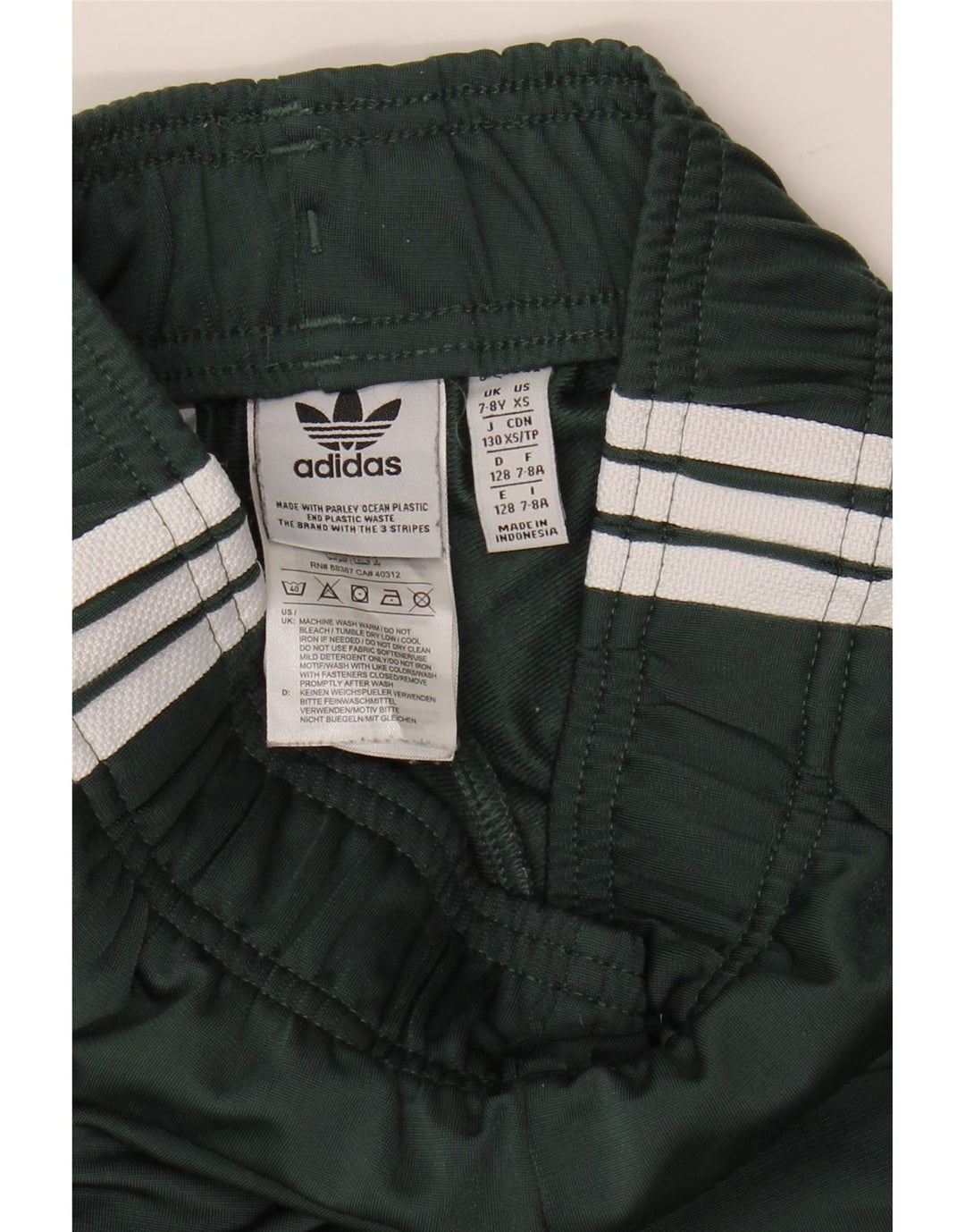 ADIDAS Boys Tracksuit Trousers Joggers 7-8 Years  Green Polyester