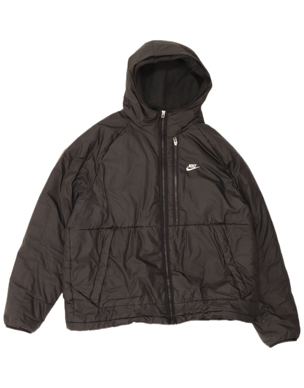 Męska wyściełana kurtka z kapturem Nike Therma-Fit UK 42 XL, czarny poliester