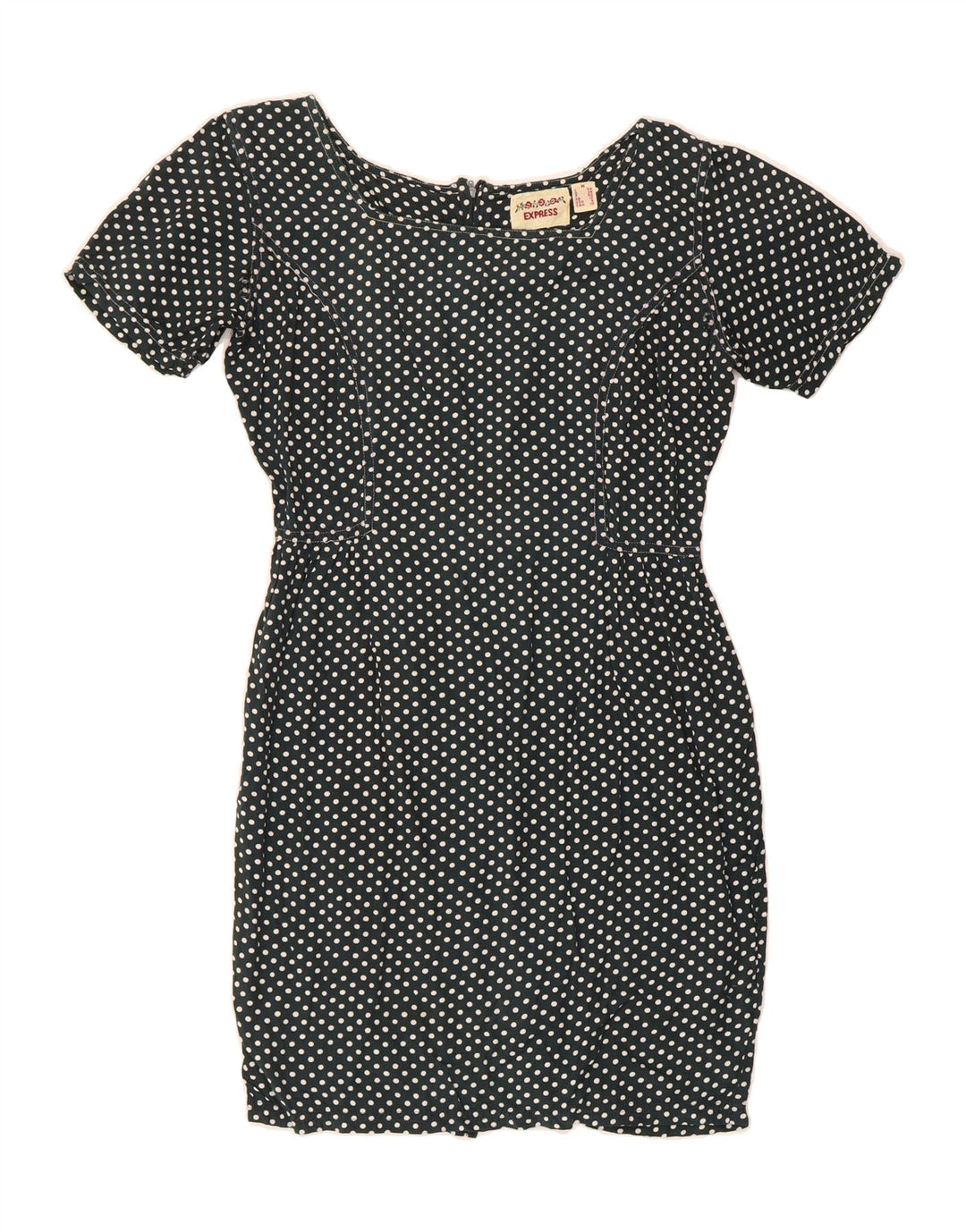 EXPRESS Womens Bodycon Dress UK 12 Medium Black Polka Dot Vintage Express and Second-Hand Express from Messina Hembry 
