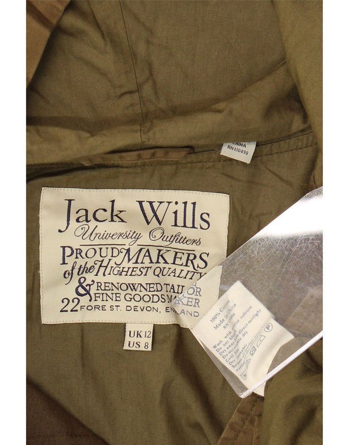 JACK WILLS Damski, oversize'owy płaszcz wiatrówka z kapturem UK 12, średni khaki