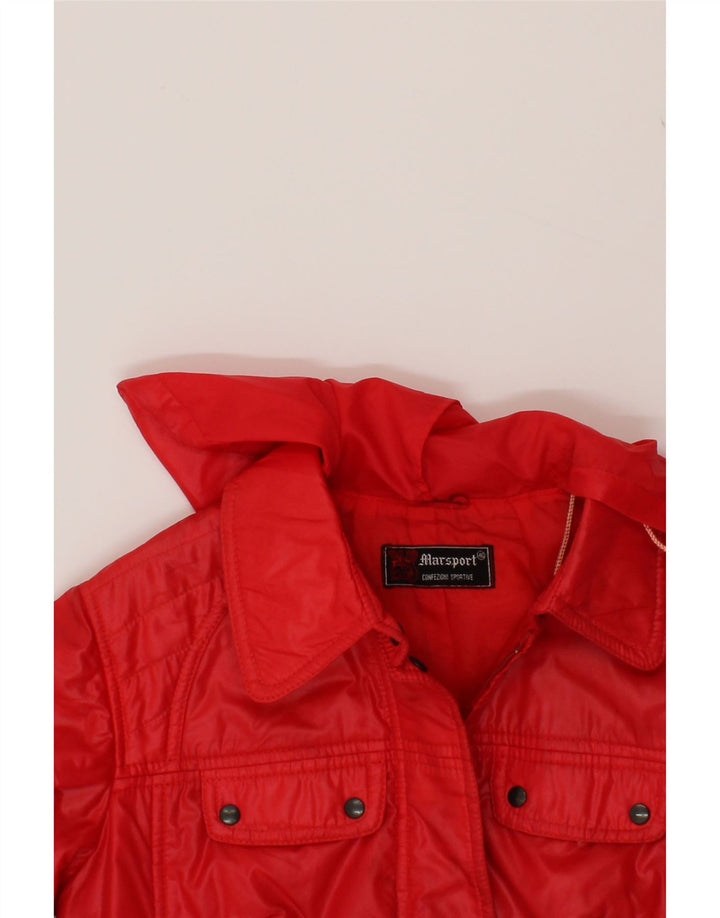 VINTAGE Womens Hooded Utility Jacket IT 46 Large Red Vintage Vintage and Second-Hand Vintage from Messina Hembry 