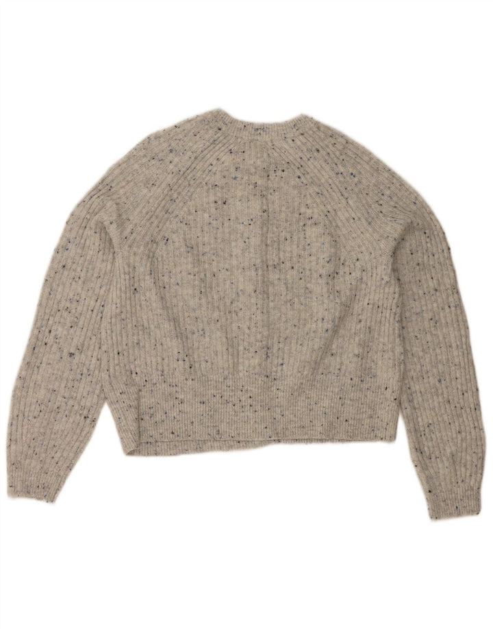 Marks & Spencer Damski sweter rozpinany UK 14, średni szary, nakrapiany