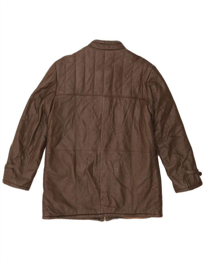 Męska kurtka skórzana VINTAGE UK 38 Średniobrązowa skóra