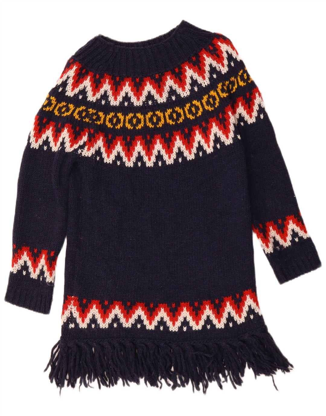 Sweter damski Benetton z dekoltem w łódkę UK 10, mały, granatowy, akrylowy