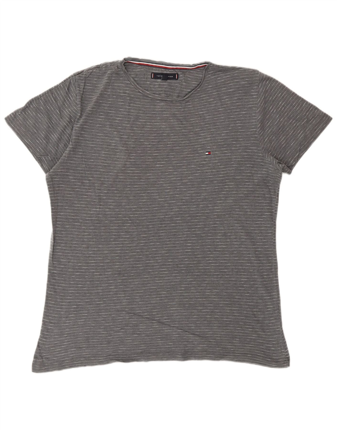 T-shirt męski TOMMY HILFIGER, duży, szary, w prążki