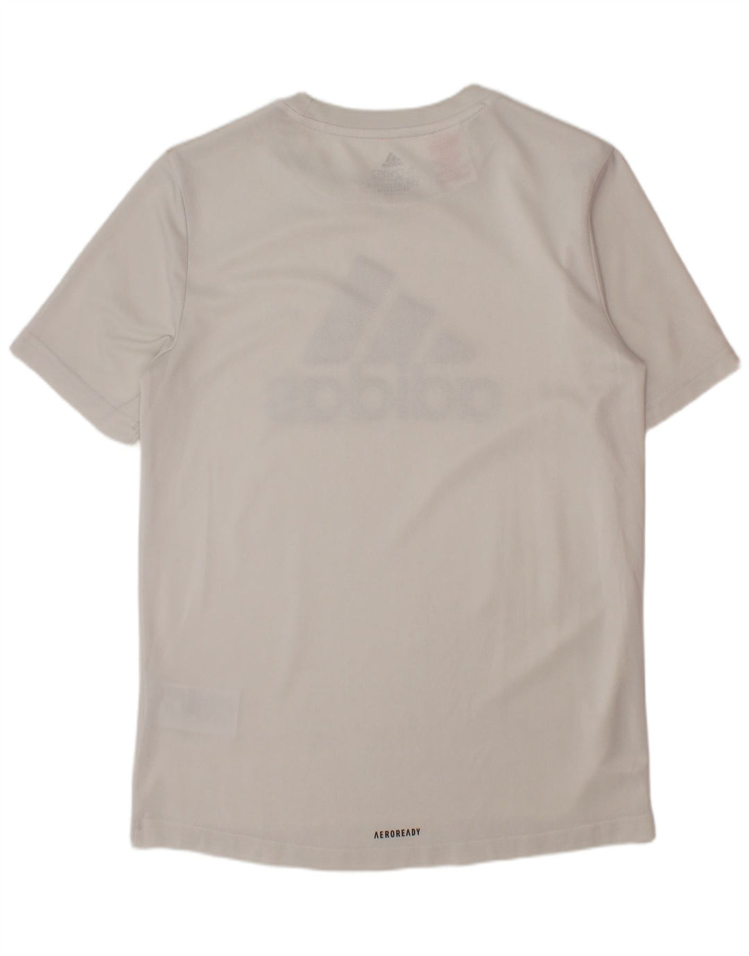 Chłopięcy T-shirt z grafiką ADIDAS, 11-12 lat, biały poliester