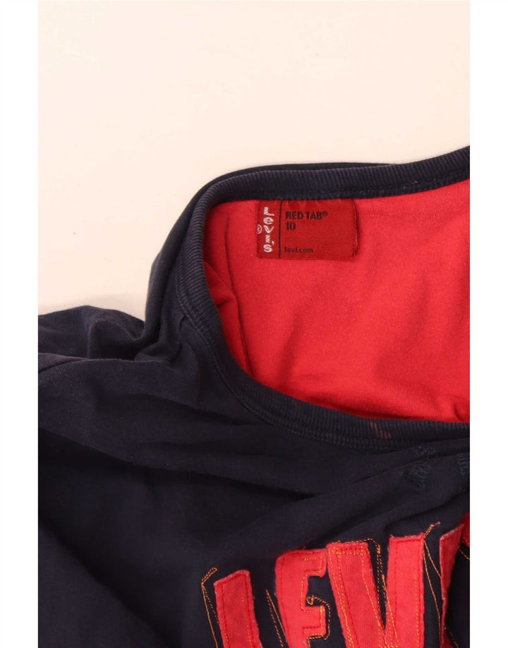 Chłopięcy top z grafiką Levi's z długim rękawem 9-10 lat, granatowy