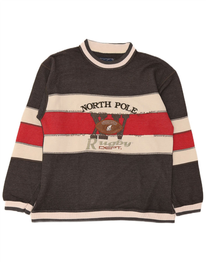 Męska bluza z grafiką North Pole, średnioszara, z blokami kolorów