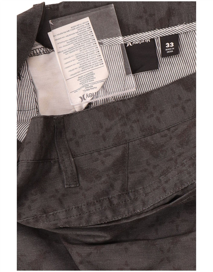 Męskie spodenki chino Hurley W33 Średni szary geometryczny poliester