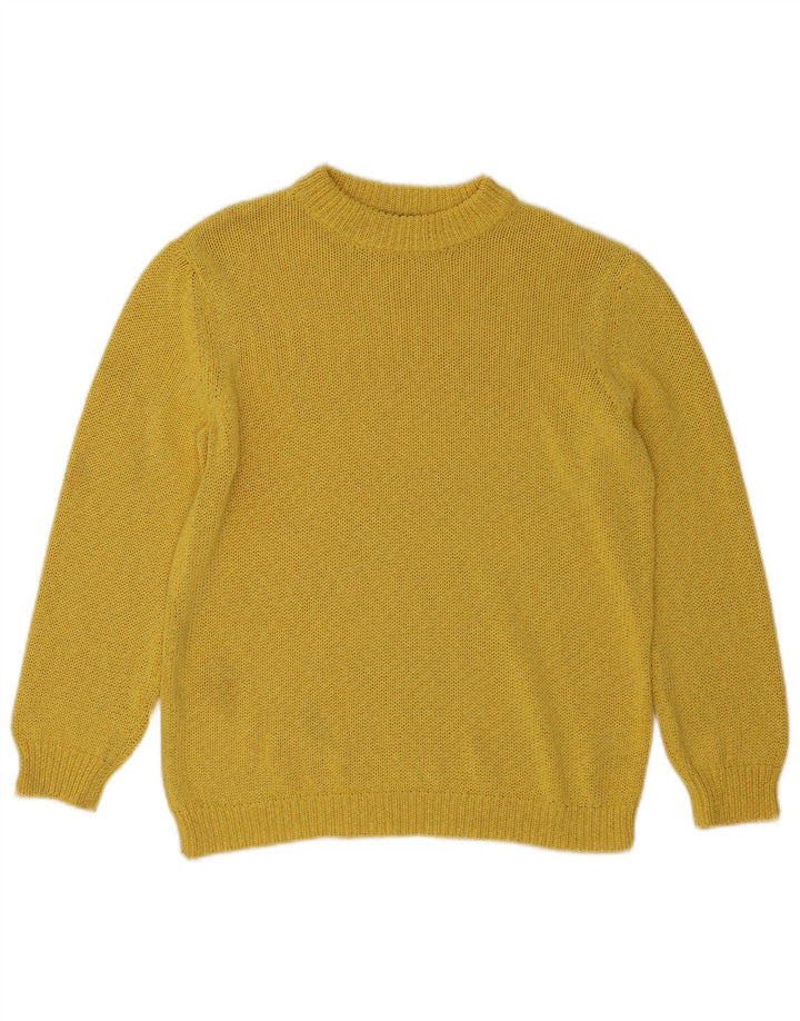 Damski sweter z okrągłym dekoltem Zara UK 14, średni żółty poliester