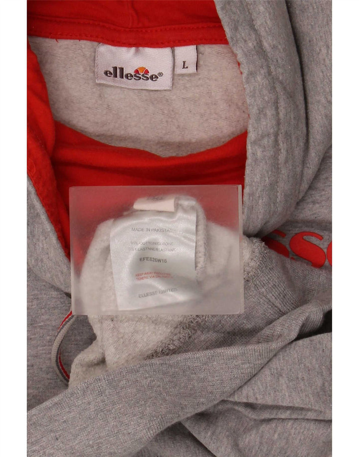 Damska bluza z grafiką Ellesse, UK 16, duża, szara bawełna