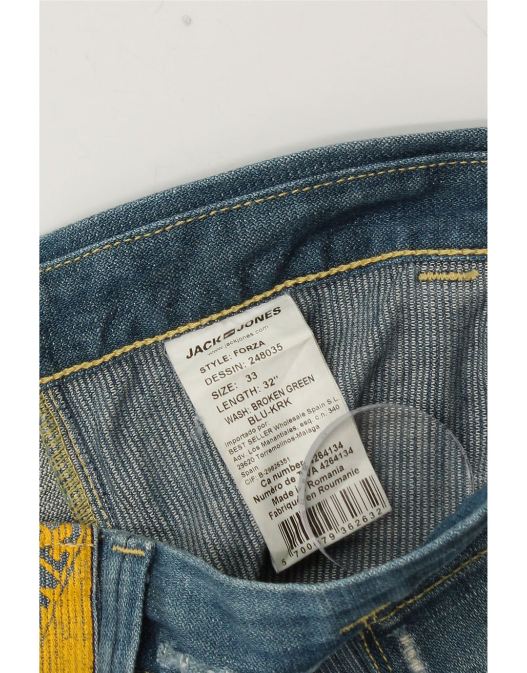 JACK & JONES Męskie zwężane dżinsy cargo W33 L30 Niebieskie, bawełniane
