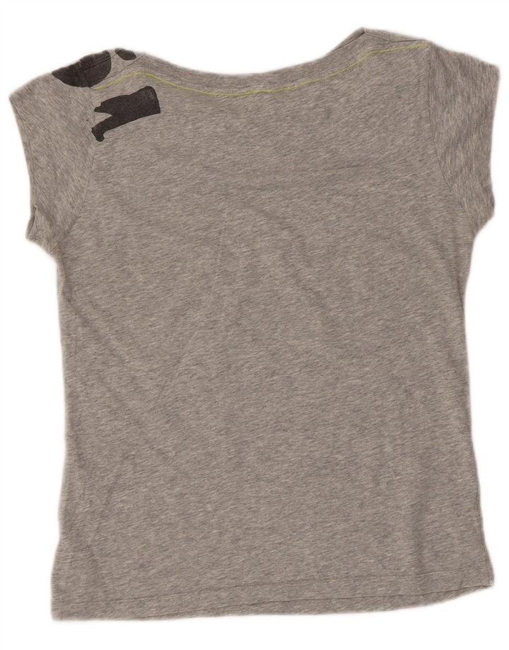 Damska koszulka z grafiką Diesel Top UK 12 Medium Grey Flecked