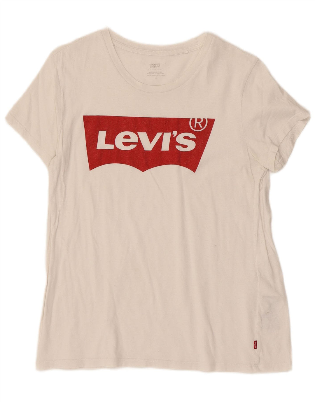 Damska koszulka z grafiką Levi's Top UK 12 Średnia biała bawełna