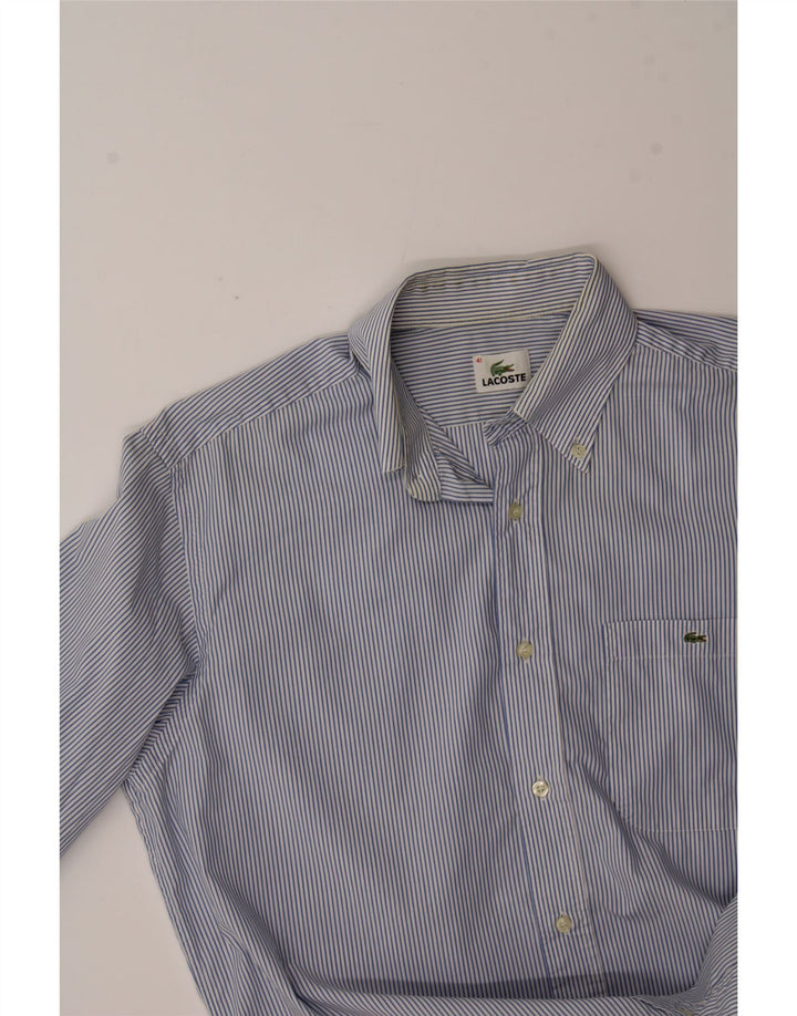 LACOSTE Mens Shirt Size 41 Medium Blue Striped Cotton Vintage Lacoste and Second-Hand Lacoste from Messina Hembry 