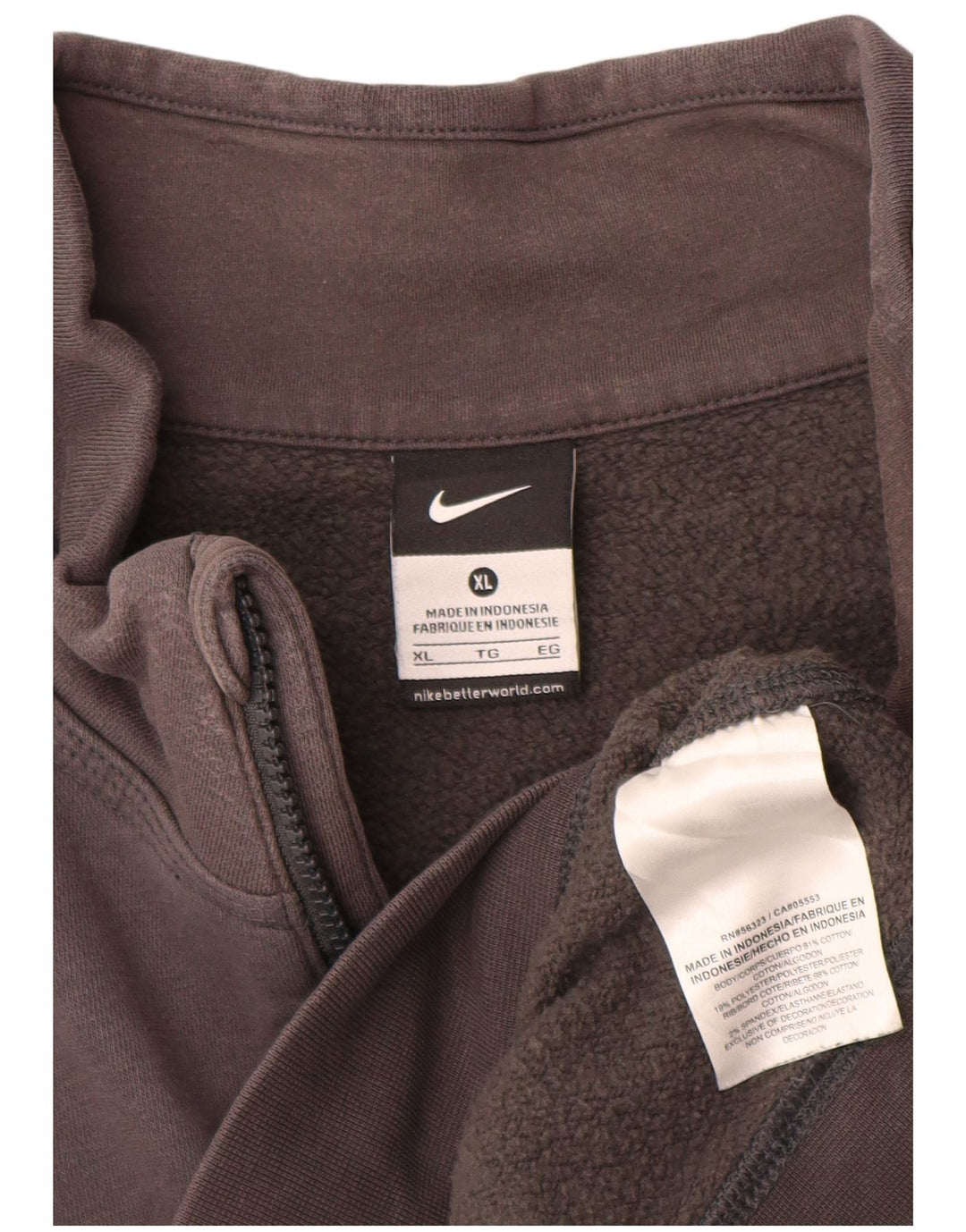 Męski sweter z zamkiem błyskawicznym Nike XL, szary, bawełniany