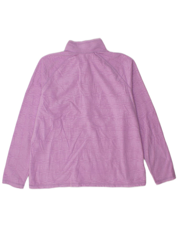 Damski sweter polarowy EDDIE BAUER z zamkiem błyskawicznym UK 18 XL, fioletowy, geometryczny