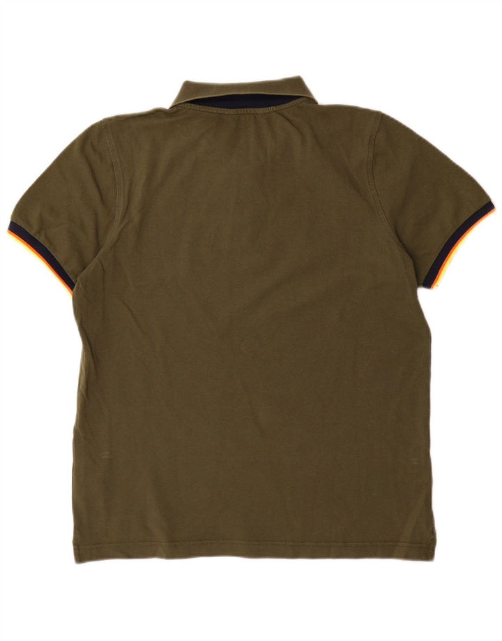 Męska koszulka polo K-Way, średnia bawełna khaki