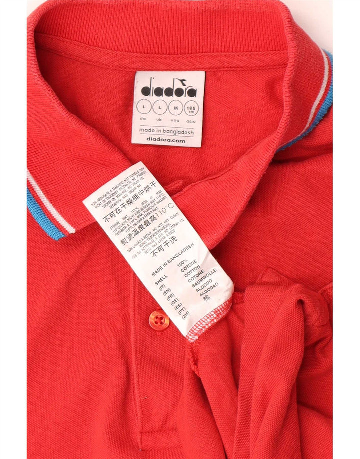 Męska koszulka polo Diadora, duża, czerwona, bawełniana