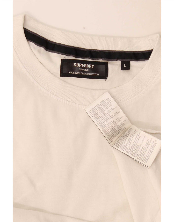 Męski T-shirt Superdry, duży, biały, bawełniany
