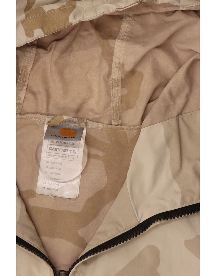 Męska kurtka Anorak z kapturem CARHARTT UK 38 Średni beżowy nylon w kamuflażu