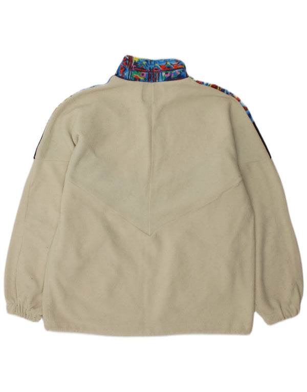 MONTGOMERY Mens Zip Neck Fleece Jumper Large Multicoloured Colourblock