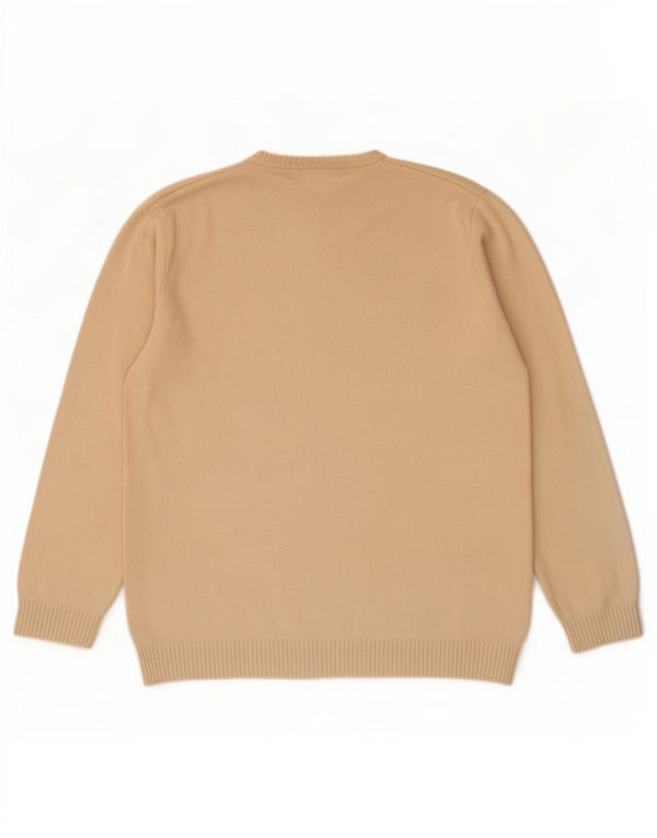 Męski sweter Lacoste z okrągłym dekoltem, rozmiar 6 XL, beżowa bawełna