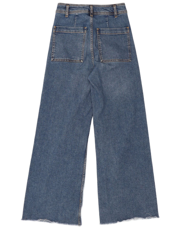 Zara Damskie proste dżinsy z wysokim stanem EU 36 XS W26 L29 Niebieskie