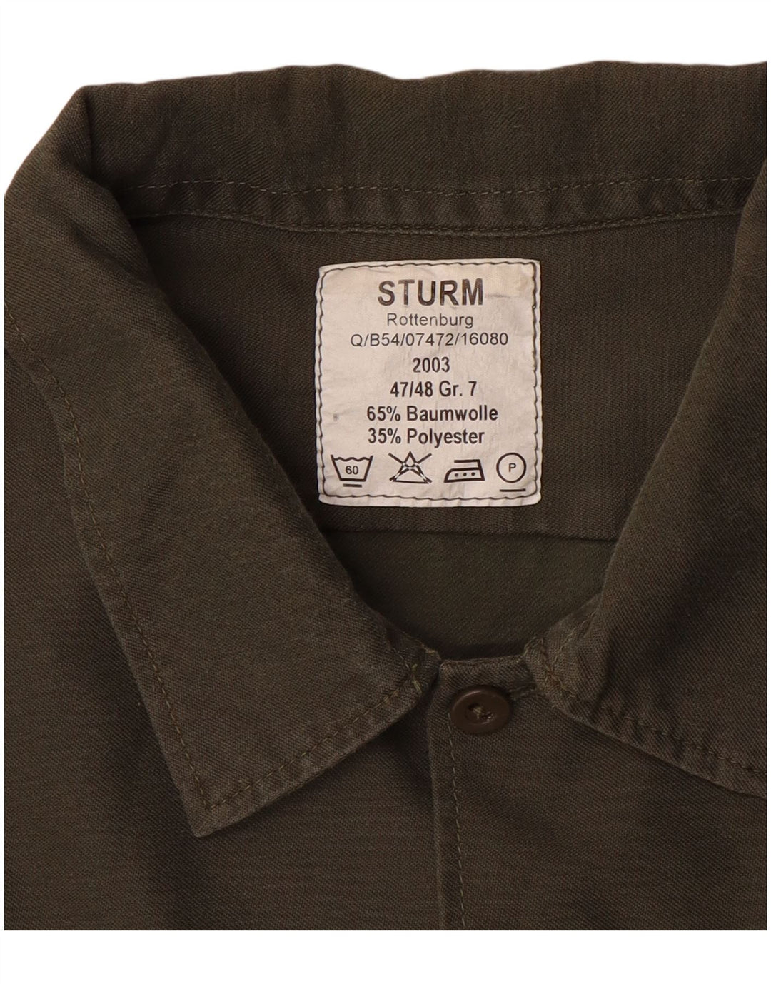 Męska koszula wojskowa w stylu vintage, rozmiar 47/48, 2XL, bawełna khaki