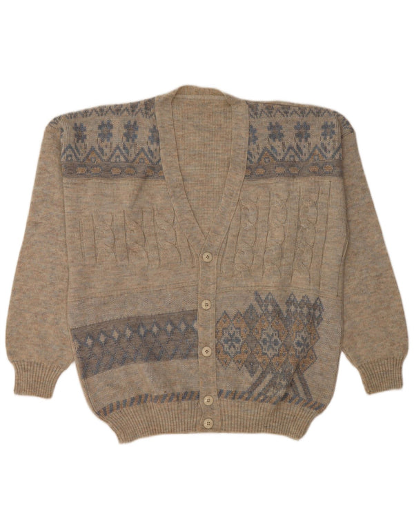 Sweter męski w stylu vintage IT 54 XL Szary Fair Isle Wool