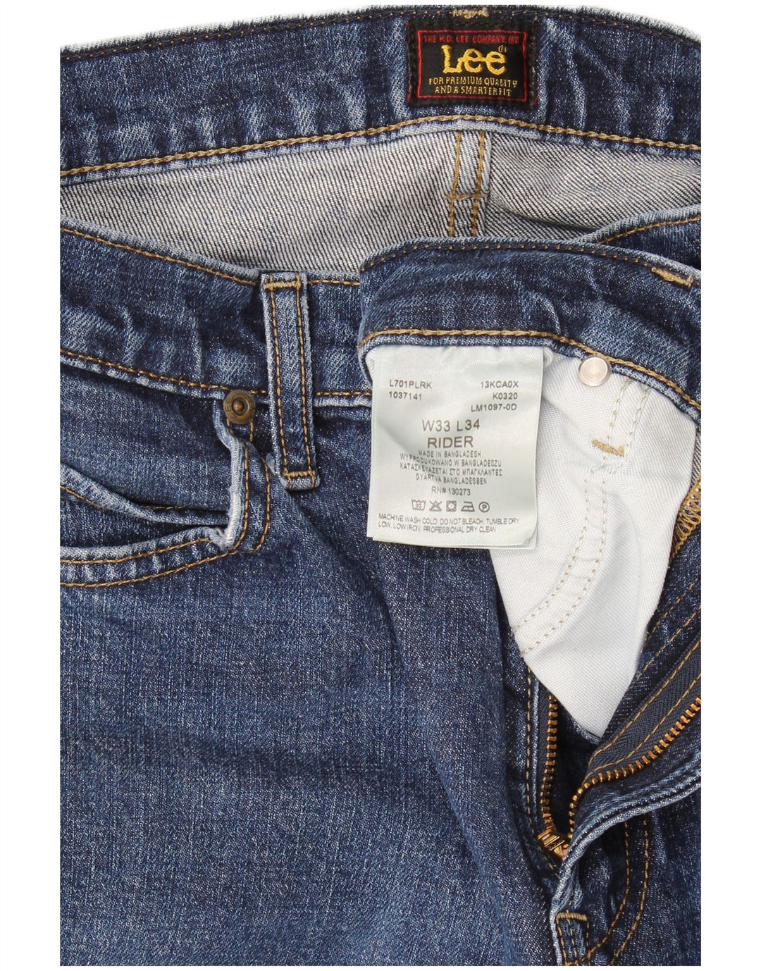 Męskie jeansy Lee Rider Slim W33 L34 Niebieskie bawełniane