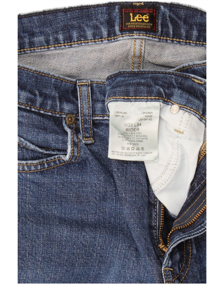 Męskie jeansy Lee Rider Slim W33 L34 Niebieskie bawełniane