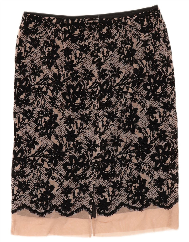 Damska spódnica midi Zara XS W30 Czarny kwiatowy poliester