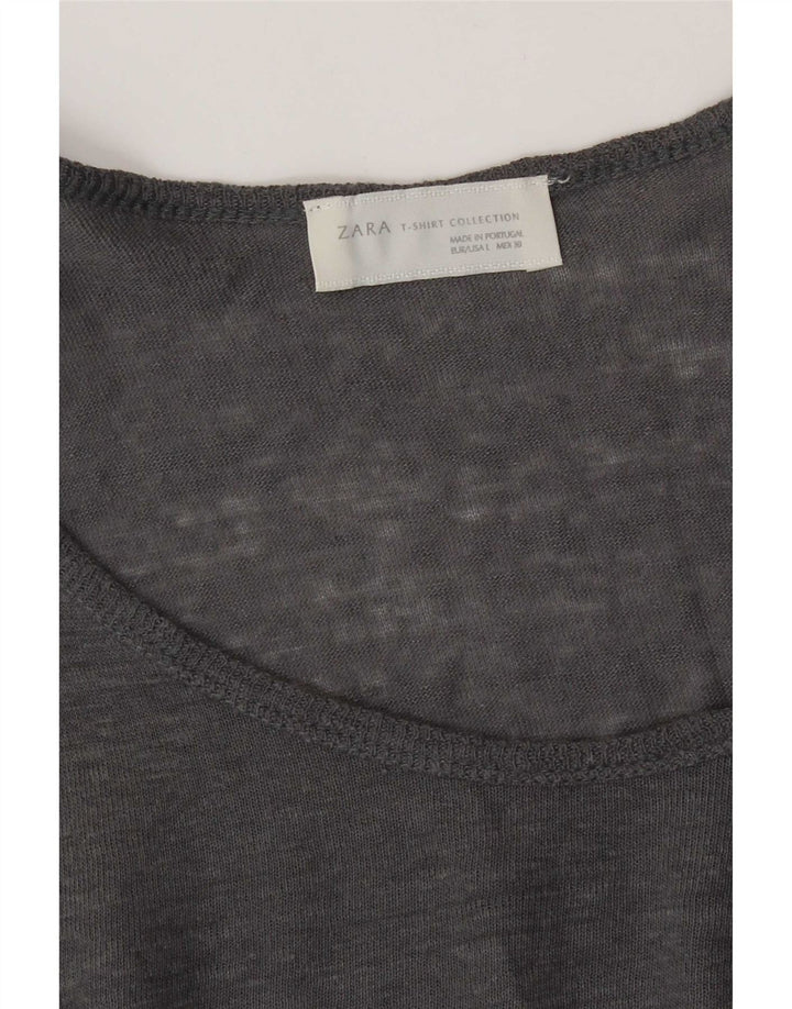 Top damski Zara z rękawem 3/4, UK 16, duży, szary