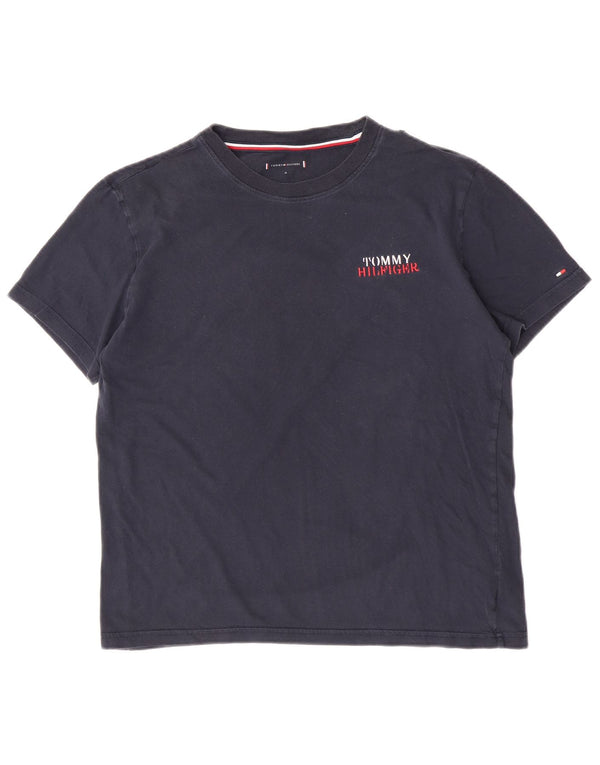 T-shirt damski Tommy Hilfiger Top UK 14 Średni granatowy bawełniany