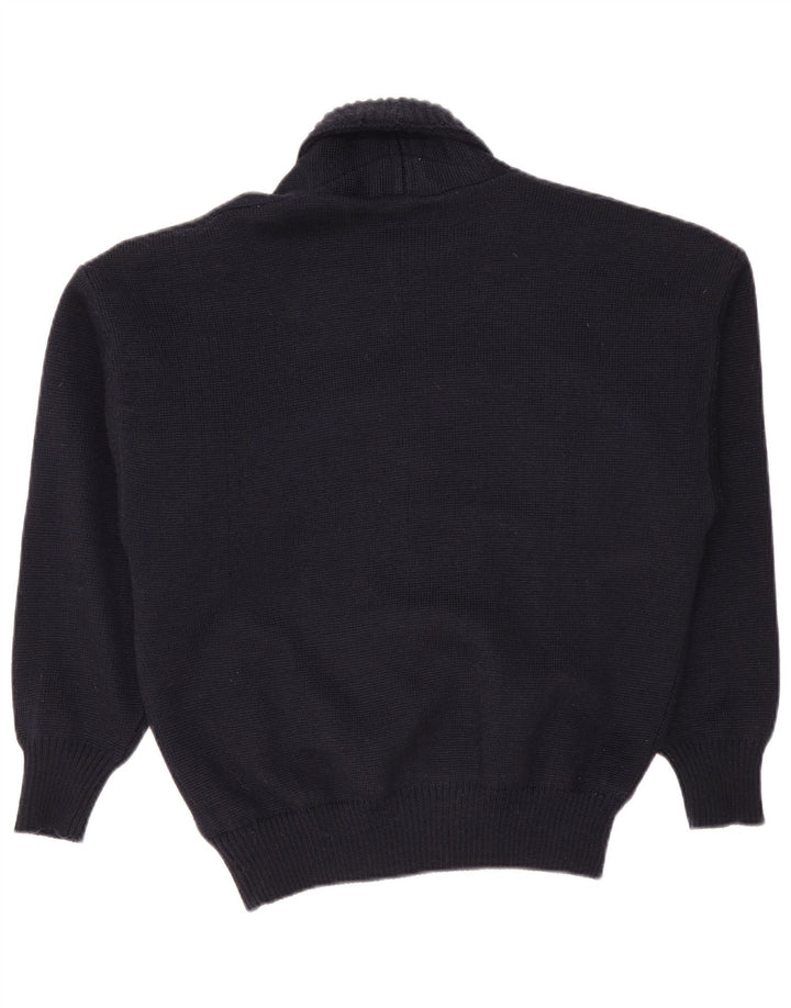 Męski sweter rozpinany VINTAGE IT 50 Średni granatowy wełniany