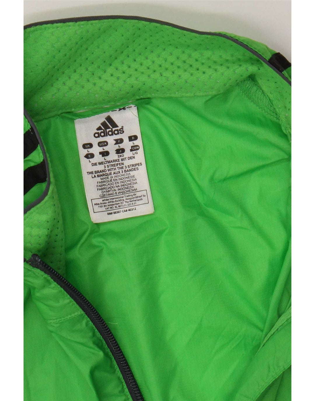 Męska kurtka przeciwdeszczowa Adidas UK 40, duża, zielona nylonowa