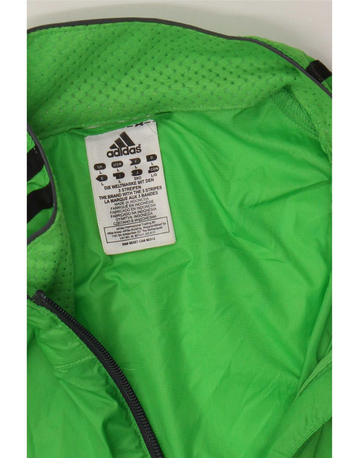Męska kurtka przeciwdeszczowa Adidas UK 40, duża, zielona nylonowa